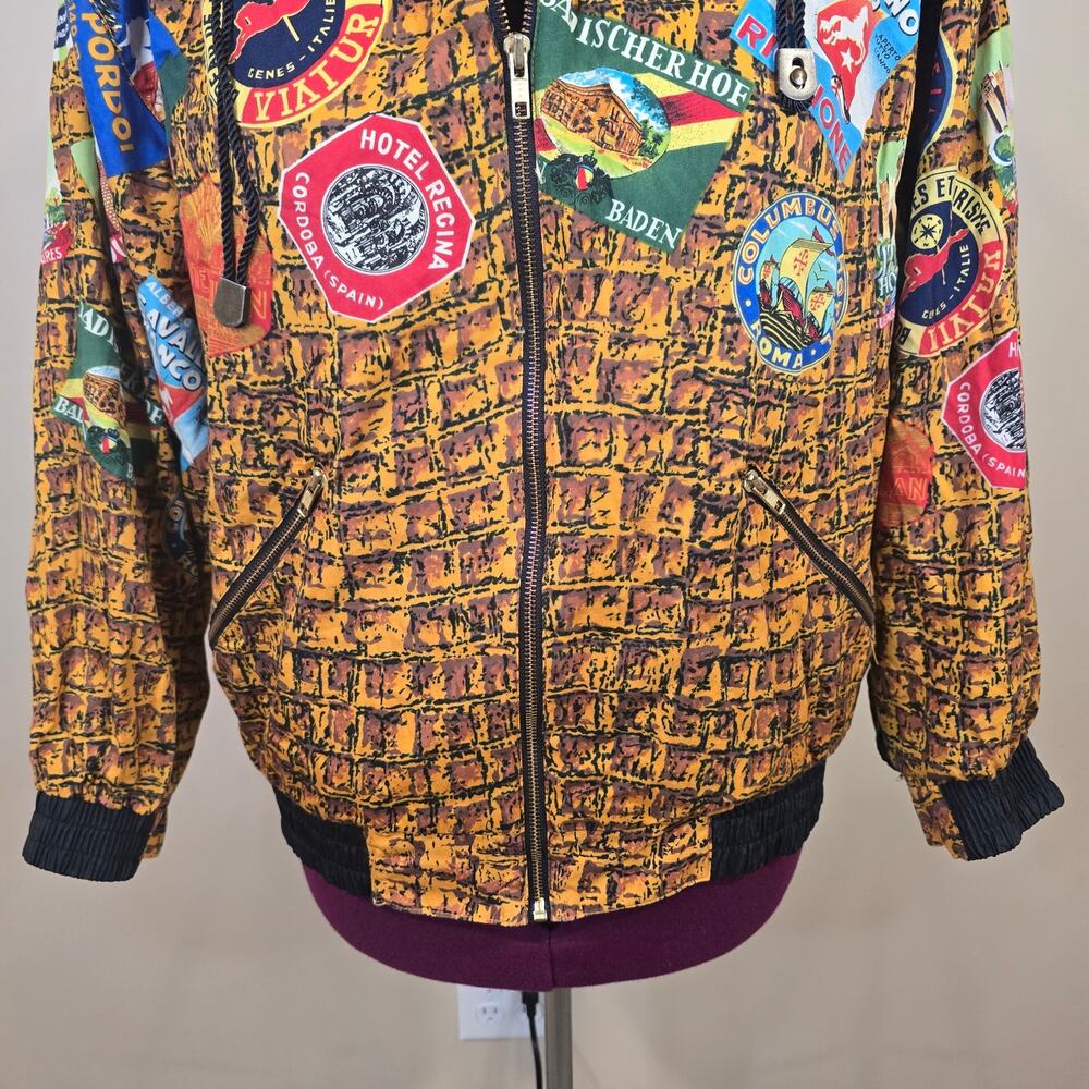 80s/90s Vintage Women's The La Costa Spa Lightweight Bomber Jacket | Size Large - Picture 5 of 14